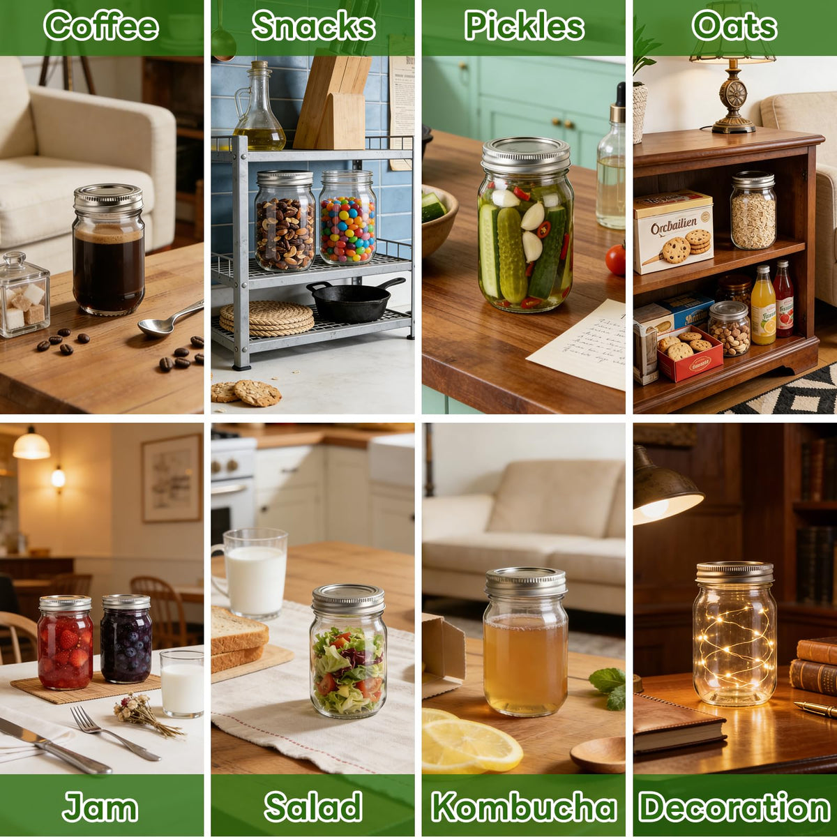 12 oz Mason Jars with Lids 20 Pack K53448