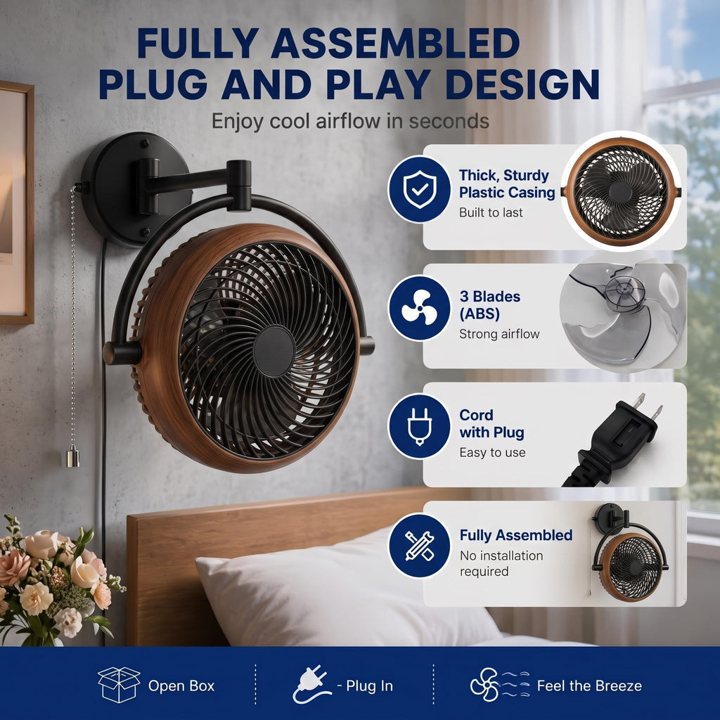 10 Inch Oscillating Wall Mount Fan U616