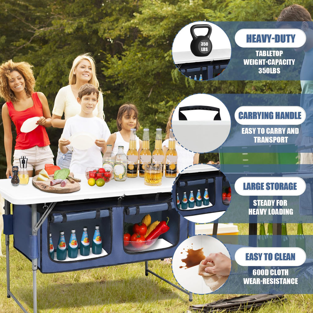 Foldable Camping Table with Storage M6795