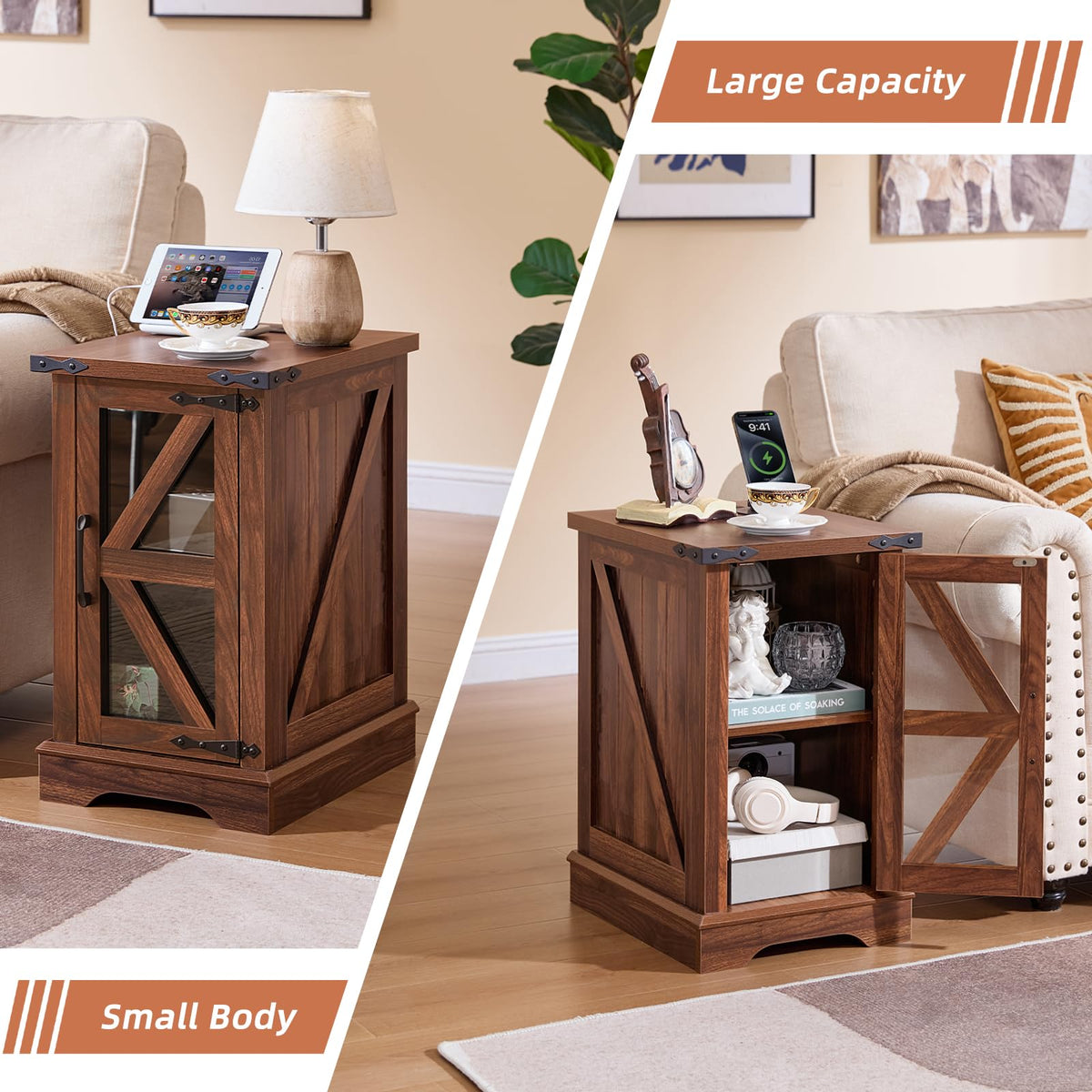 End Table Set 2 with Charger T7410