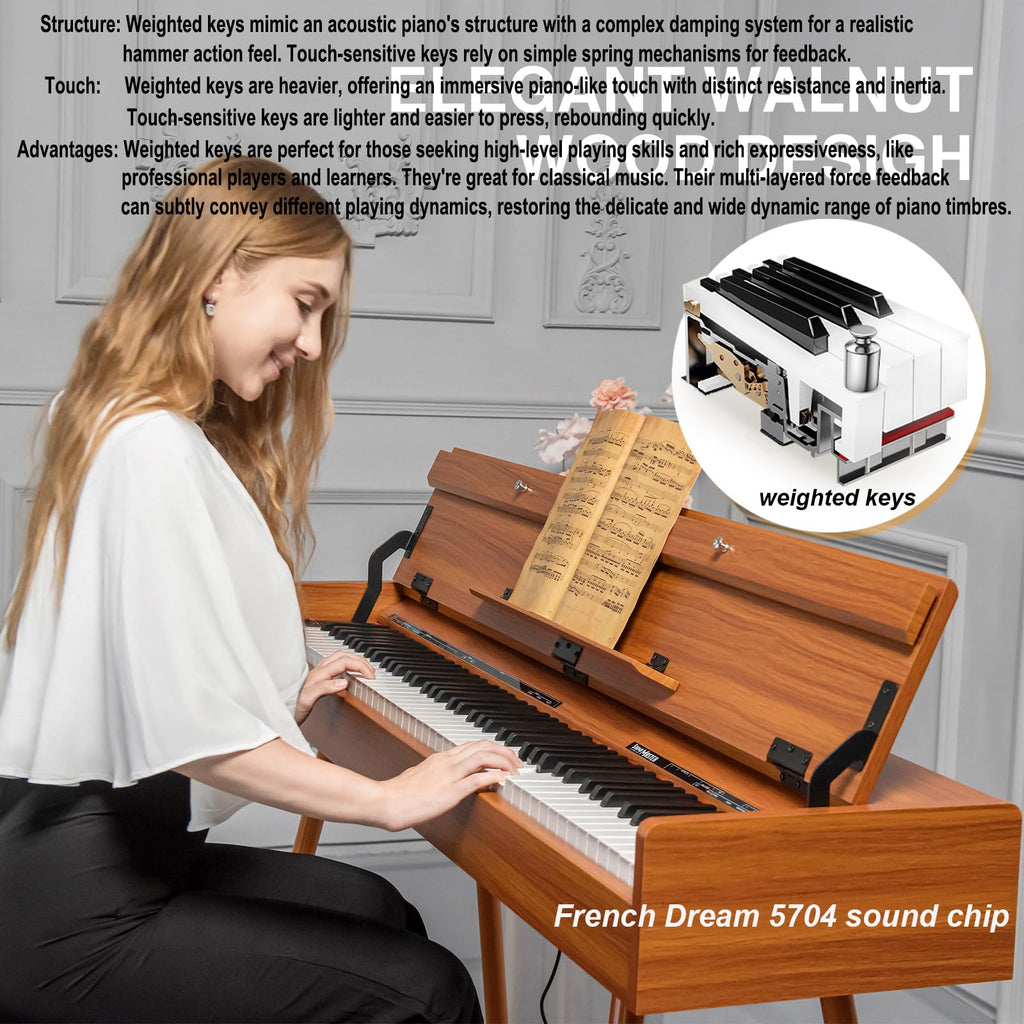 88 Key Weighted Digital Piano with Triple-Pedal F5069
