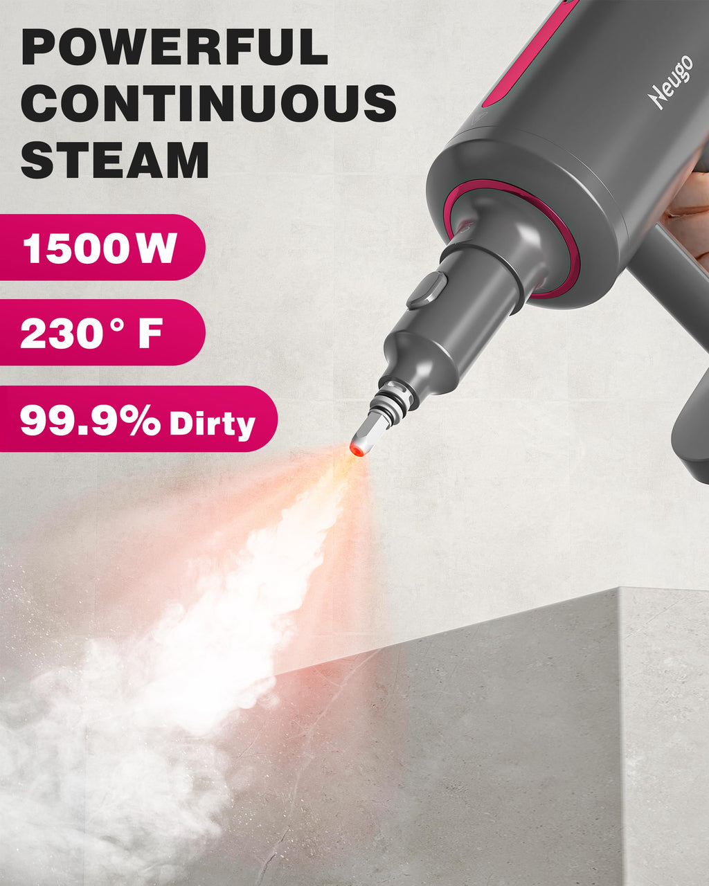 7in1 Handheld Steam Mop 1500W 23ft Cord J198