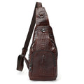 Crocodile Leather Sling Bag with Leather Strap O8337