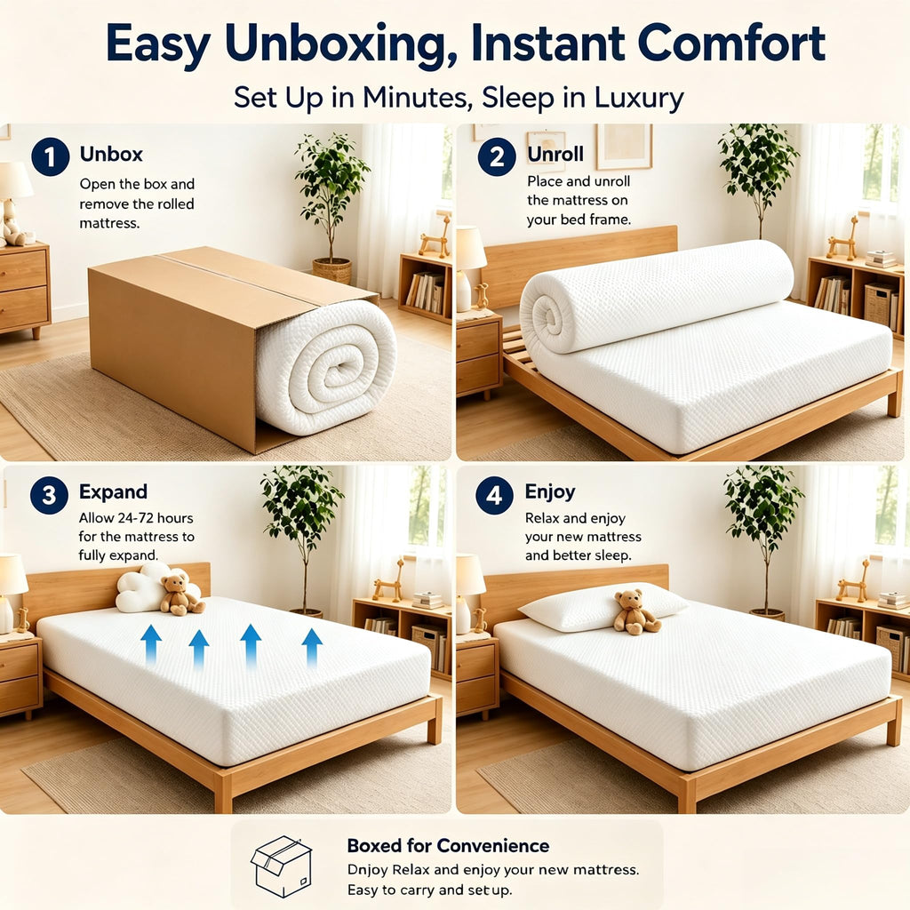 5 Inch Twin Size White Gel Memory Foam X11458