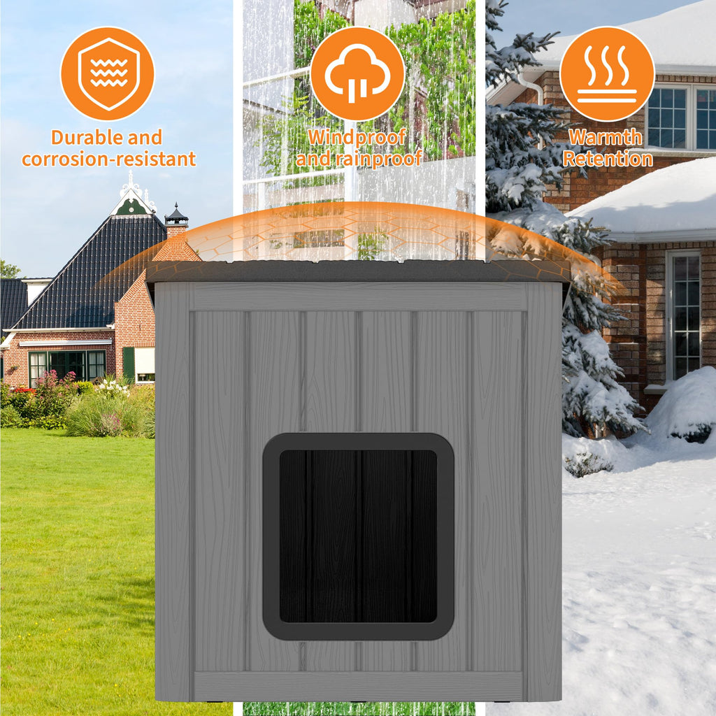 Weatherproof PP Plastic Dog House with Sloped Roof I58122