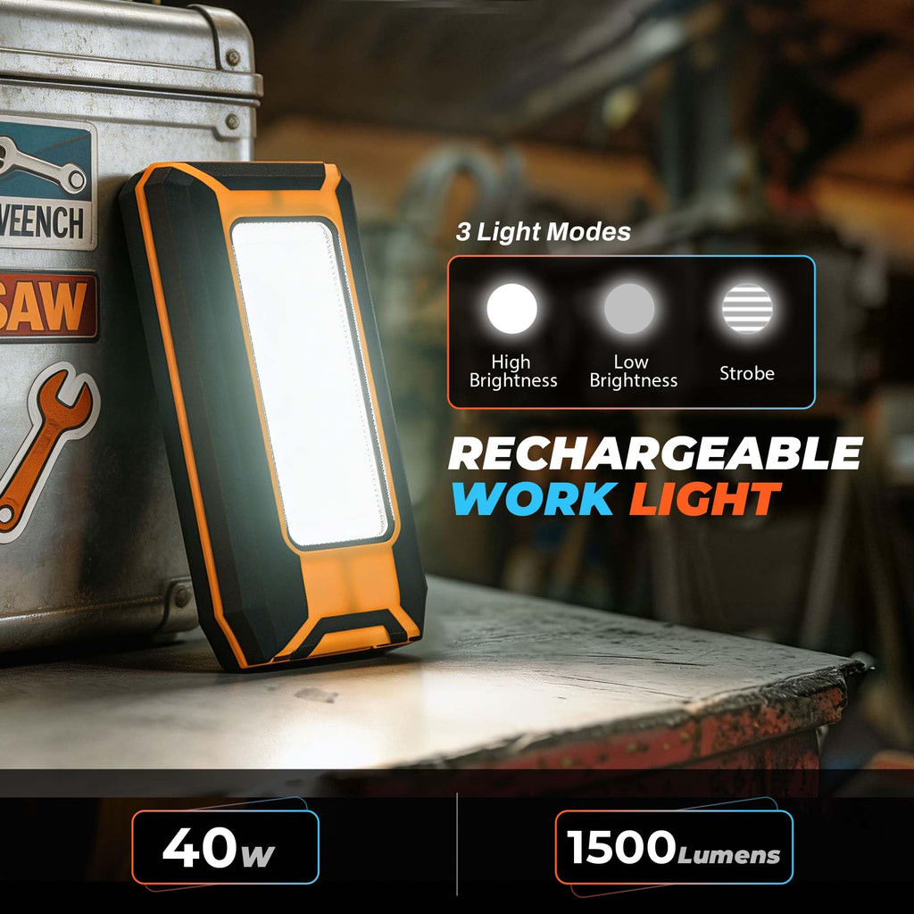2-Pack LED Rechargeable Magnetic Work Light 1500 Lumens U216