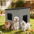 Weatherproof PP Plastic Dog House with Sloped Roof I58122