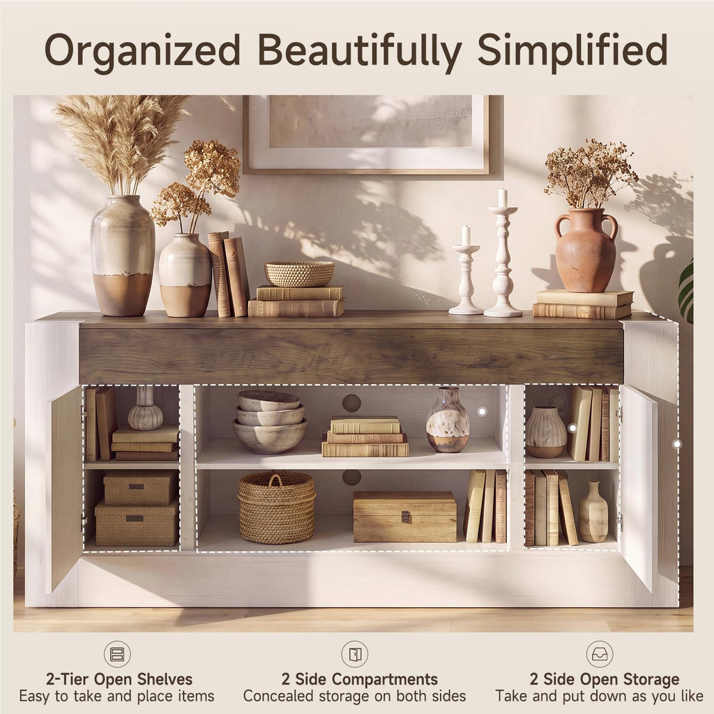 White TV Stand with Storage D22452