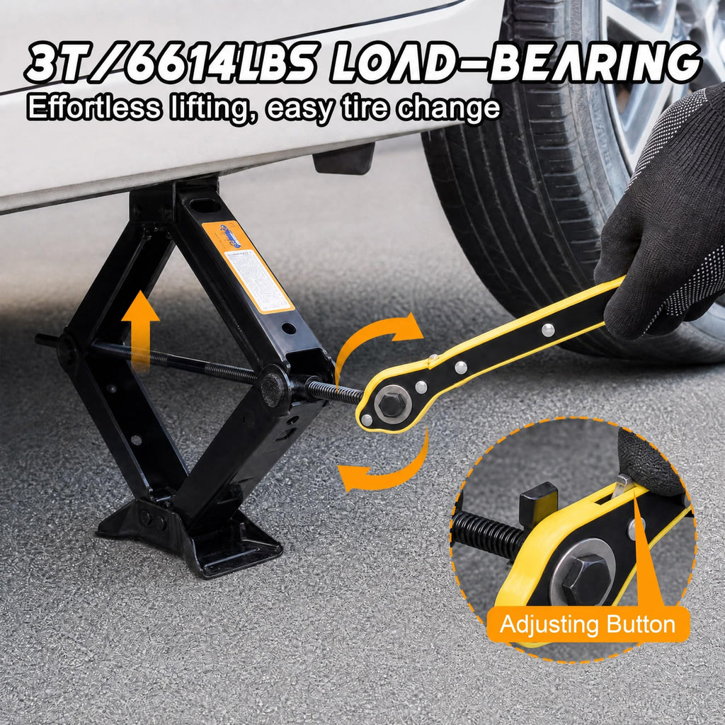 3 Ton Scissor Car Jack Kit with Wrench U7787