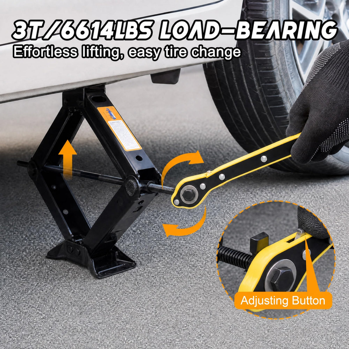 3 Ton Scissor Car Jack Kit with Wrench U7787