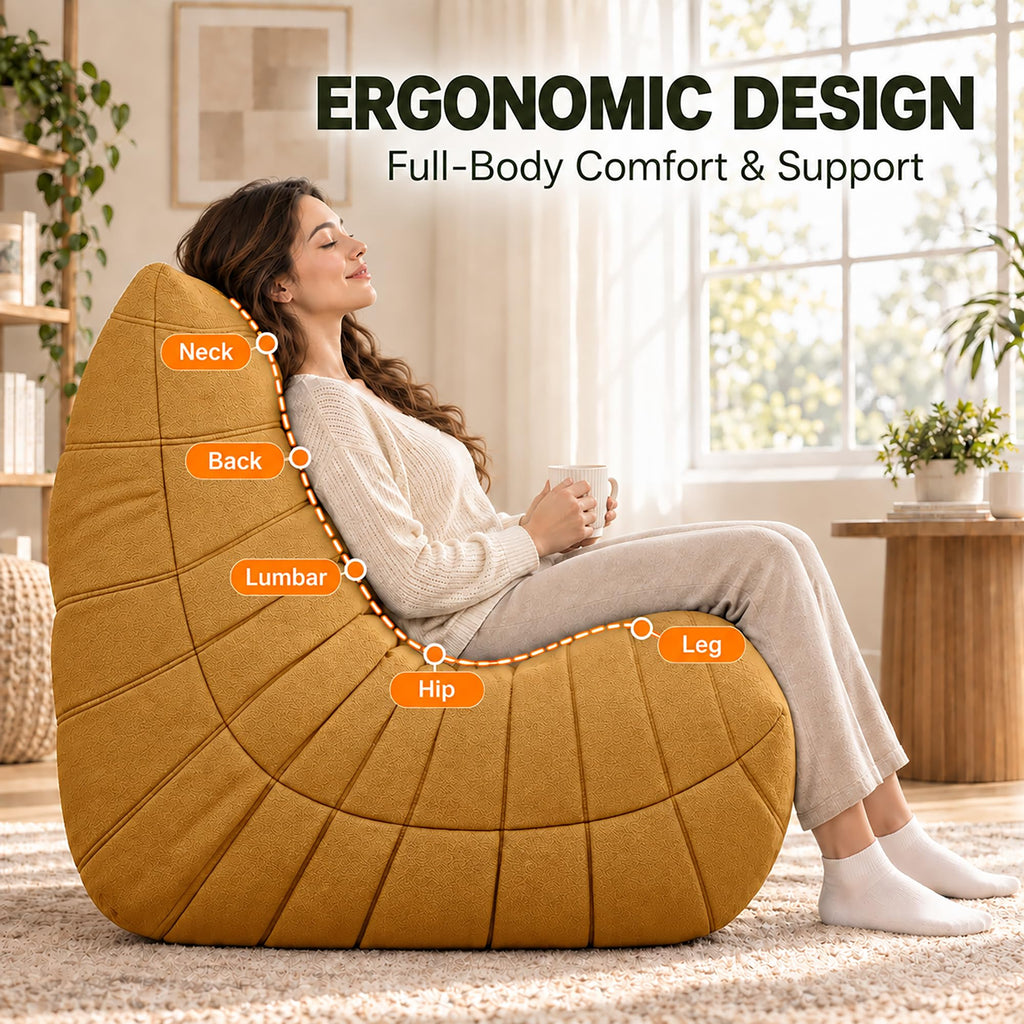 Yellow 3 Seater Bean Bag Sofa F91470