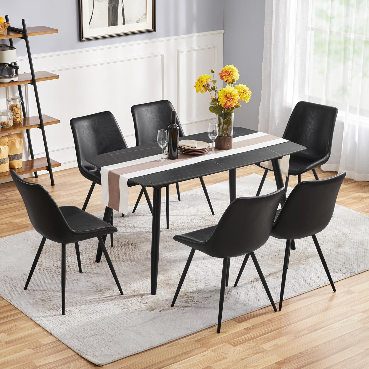 Black Dining Chairs Set of 6 P816266