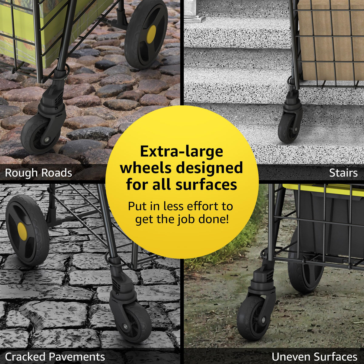 Black Foldable Lightweight Utility Cart J5704