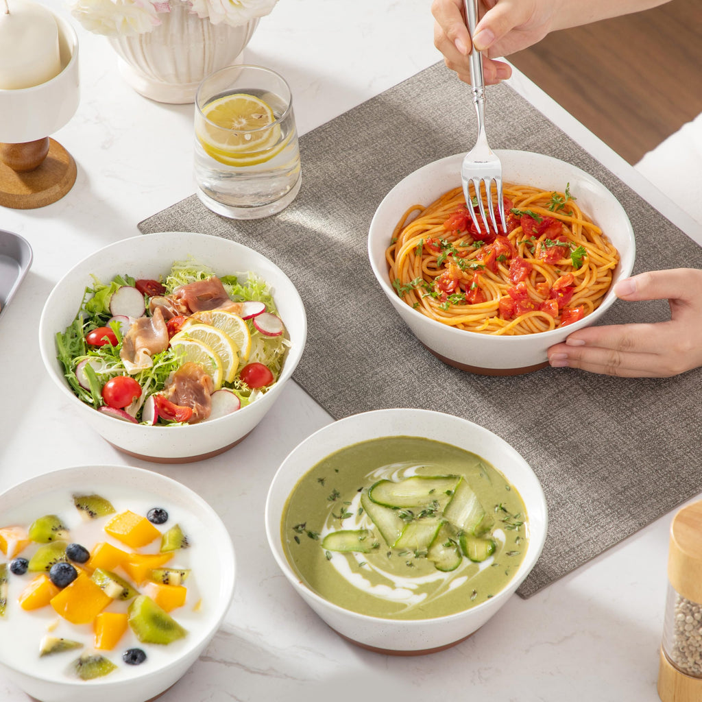 Ceramic Soup Bowl Set of 4 and Baking Dish W73223