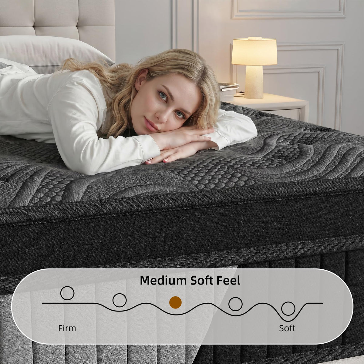 12 Inch Medium Firm Hybrid Mattress with Pocket Spring and Memory Foam C17551