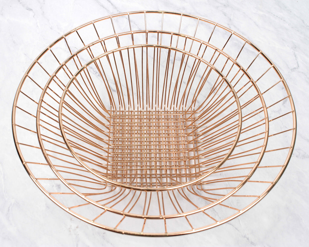 3-Tier Copper Wire Hanging Baskets H53109