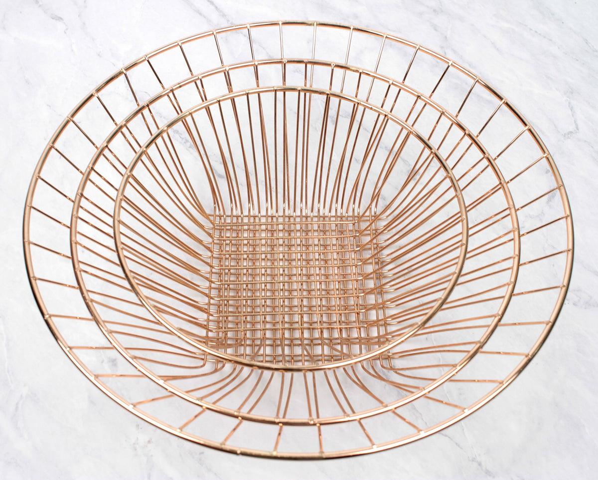 3-Tier Copper Wire Hanging Baskets H53109