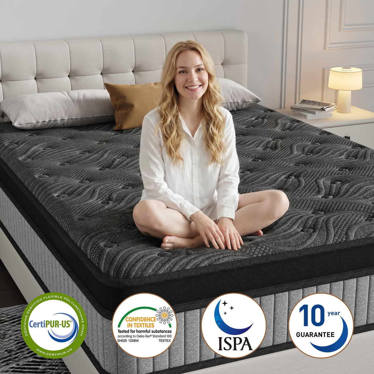 12 Inch Medium Firm Hybrid Mattress with Pocket Spring and Memory Foam C17551