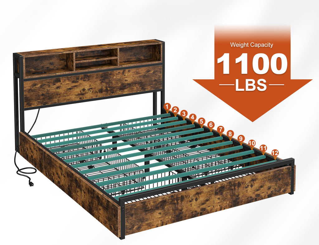 Queen Bed Frame with 6 Storage Drawers K52310